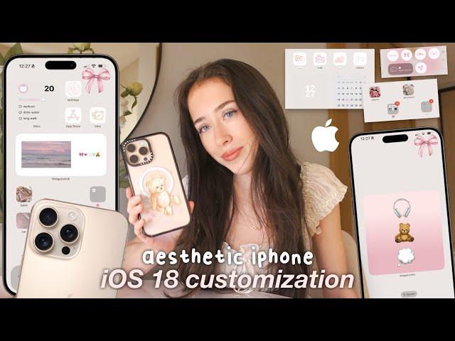 Making my iPhone 16 Pro Max Aesthetic with iOS 18 | customization tips, widgets & control center!