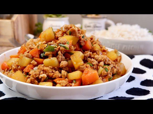 Your Kids will Love Stir Fried ABC! Potatoes & Carrots with Minced Meat 土豆红卜炒碎肉 Chinese Pork Recipe