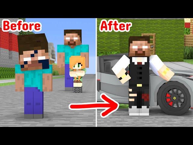 Ugly Baby Herobrine Becomes Rich - Minecraft Animation