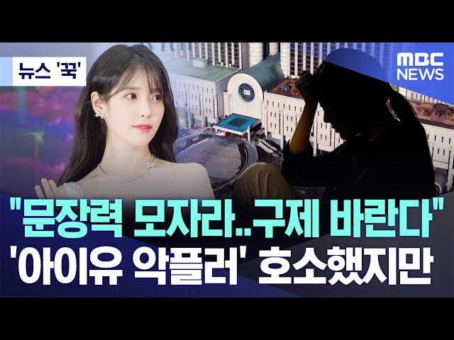 [뉴스 '꾹'] "문장력 모자라..구제 바란다" '아이유 악플러' 호소했지만 (2024.11.27/MBC뉴스)