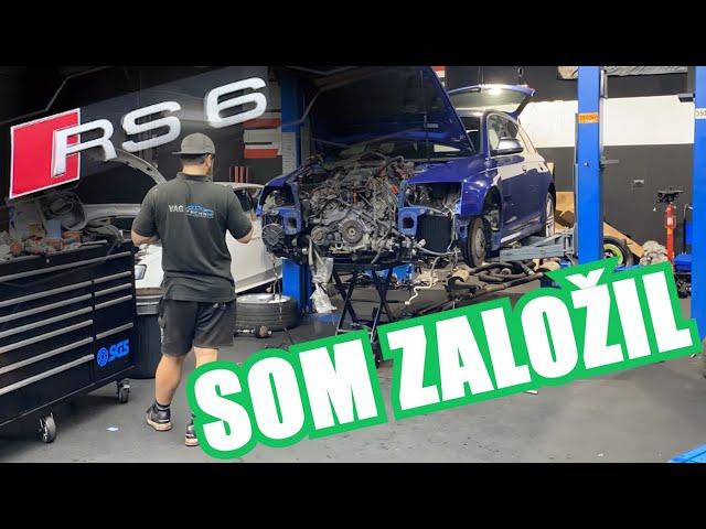 11.časť Audi RS6 V10 skladám turbá , montáž chladičov a motora do auta a prvý štart motora !