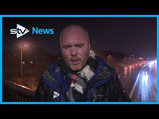 STV News reporter weathers the storm live on air in Cumbernauld