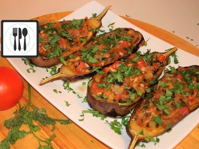 IMAM BAYALDA - stuffed eggplants in Turkish. Eggplants with tomatoes and garlic.IMAM BAYILDI