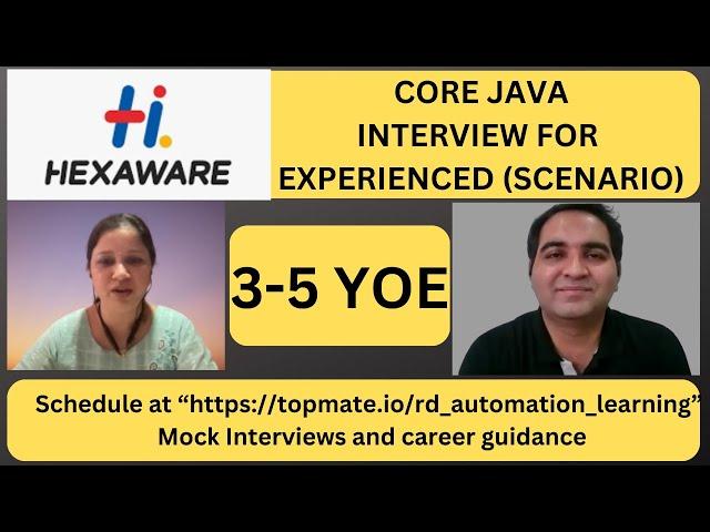 Hexaware Java Interview Questions | Core Java Interview Questions | RD Technical Learning