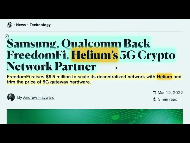 News №171. Helium’s 5G Crypto Network BIG Partner Raise.