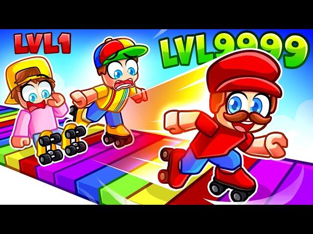 Level 1 vs Level 999 FASTEST SKATES in Roblox!