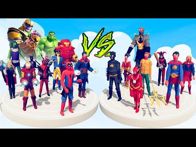 DC COMICS TEAM vs MARVEL TEAM - Totally Accurate Battle Simulator TABS