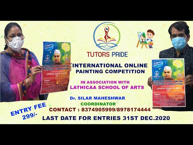 International Online Painting Competition Poster inaguaration by Mrs.Radhareddy Jawahar Balbhawan