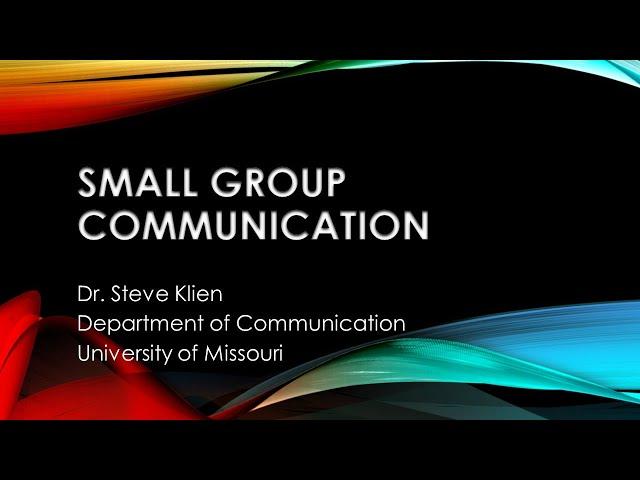 Small Group Communication