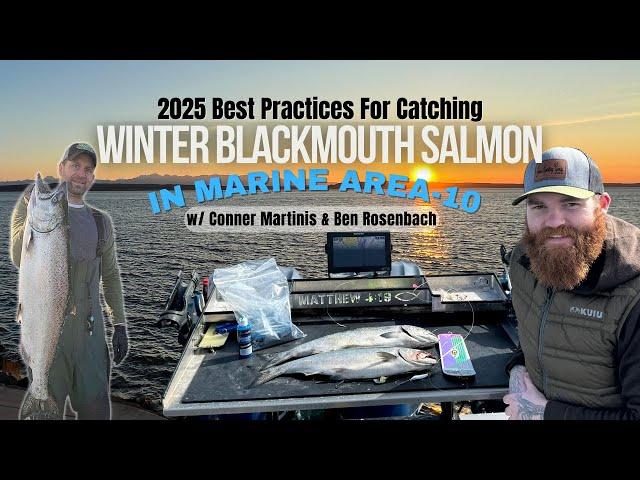 Fishing 2025  Winter Blackmouth Salmon In Area 10 Puget Sound with Conner Martinis & Ben Rosenbach