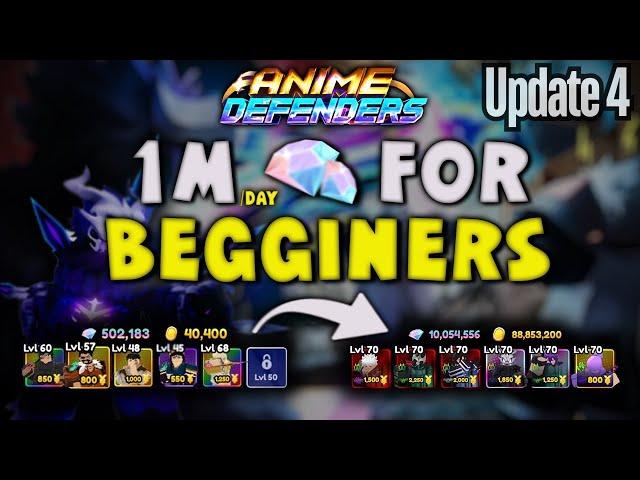 How To Make 1M Gems A Day For Beginners Anime Defenders Update 4 Tutorial