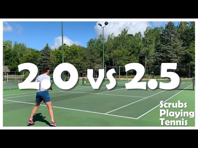 NTRP 2.0 (B.J.) vs NTRP 2.5 (A.J.): Men's Singles Tennis Rally