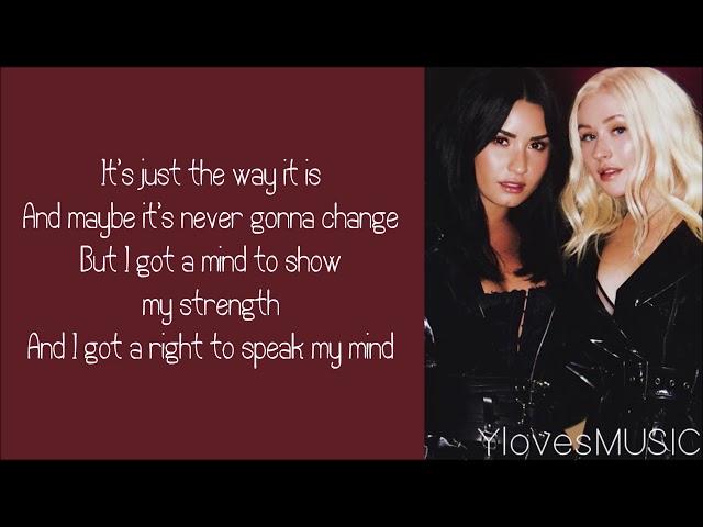 Christina Aguilera ft. Demi Lovato - Fall In Line (Lyrics)