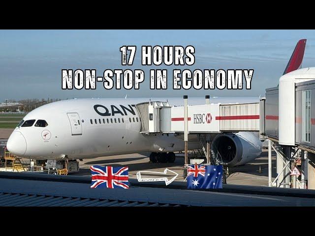 QANTAS B787-9 QF10 Economy Class - London Heathrow to Perth Australia, 17 Hour Non-Stop Flight (4K)