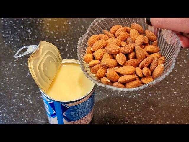 Beat Condensed Milk with Almonds! You'll be Amazed! Dessert in a Minute. No Baking !