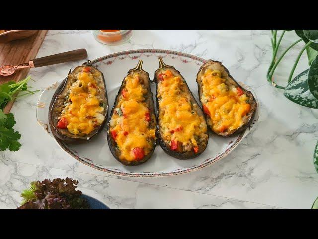 Stuffed Eggplant NO Meat | Stuffed Eggplants Recipe | Baked Eggplant in Oven