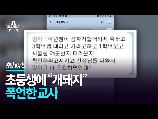 초등생에 “개돼지” 폭언한 교사 / 채널A #Shorts