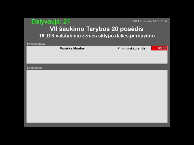 VII šaukimo Tarybos dvidešimtasis posėdis 2024-10-28