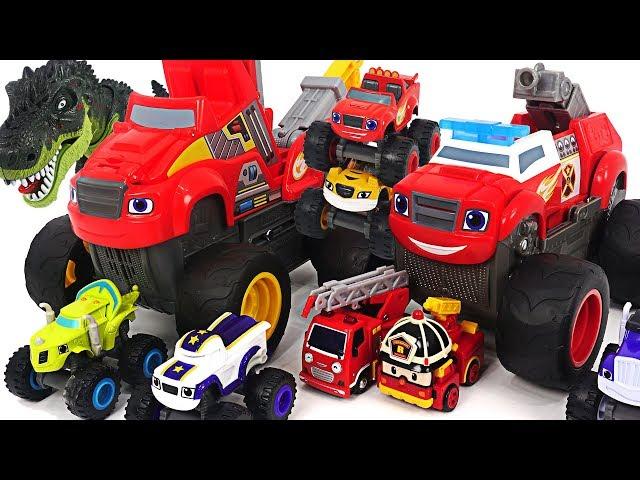 Blaze and the Monster Machines Transforming Fire Truck! Defeat the dinosaurs! #DuDuPopTOY