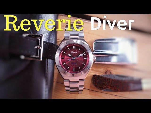 Reverie Diver Automatic 200m Guilloché Dial Dive Watch - 70s Inspired - Micro adjust Bracelet