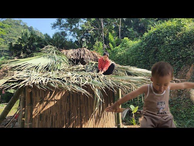 17-year-old single mother builds new house: Finishing the kitchen roof and pouring the kitchen floor