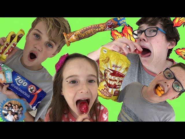 KIDS FUNNY REACTIONS to Trying SUPER SPICY CANDY from South Africa