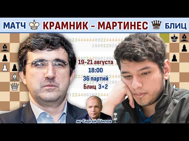 Крамник - Мартинес "Жоспем"!  Блиц-матч. День 1  Сергей Шипов  Шахматы