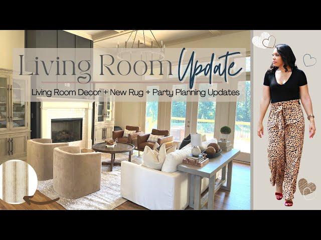 Living Room Update | New Furniture | New Rug | Birthday Party Decor | New Construction Home