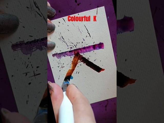 colourful letter K️ #shorts #calligraphy #art #asmr #tiktok