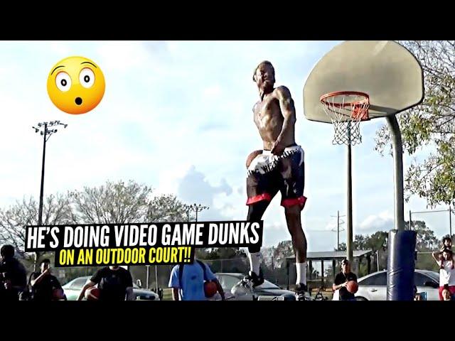 INSANE DUNKS on Outdoor Court By Pro Dunkers! He Does ALL The NBA 2K Dunks In REAL LIFE!!