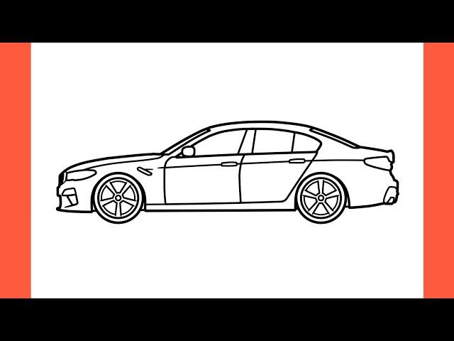 How to draw a BMW M5 F90 CS 2021 / drawing bmw m5 competition 2022 car