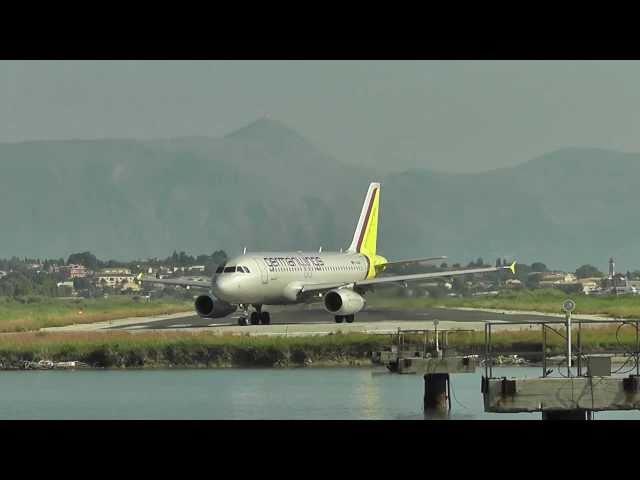 Flugzeugstart von einer der kürzesten Startbahn Europas.