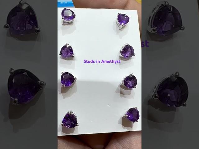 Studs in Amethyst #gems #madaangems #healing #gemstone #amethyst #jewelry #jewellery