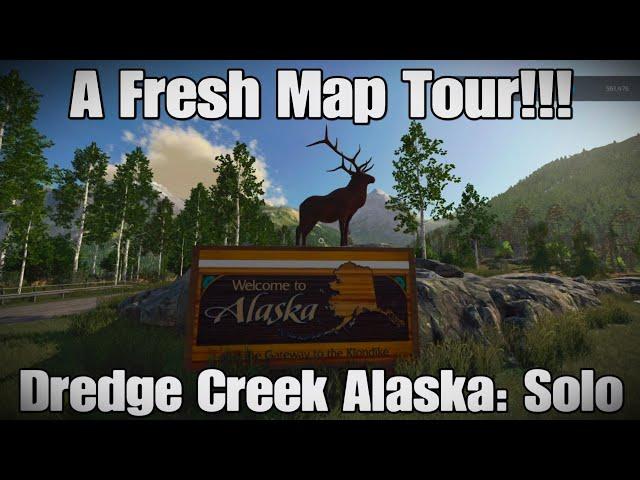 Dredge Creek Alaska: Solo: A Fresh Map Tour!!! This One Took Me Awhile To Terra-Form!!! FS22 PS5.