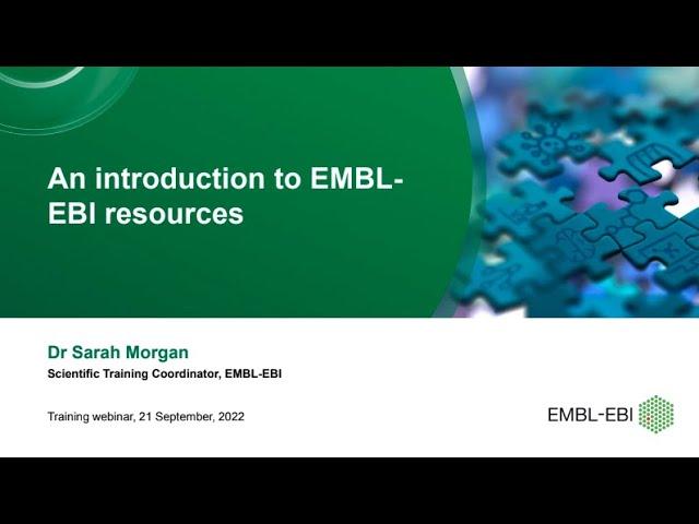 An introduction to EMBL EBI resources