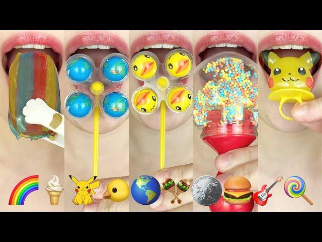 asmr EMOJI FOOD 🪇🪙 이모지 먹방 eating sounds