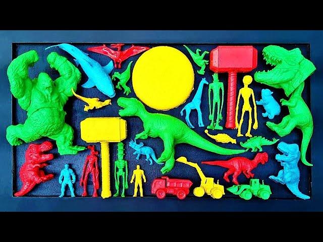 Dinosaur muddy toys • Trex vs Velociraptor vs Megalodon vs Indoraptor vs Brachiosaurus vs siren head