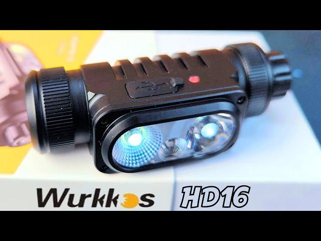 WURKKOS HD16 налобный фонарь с необычным дизайном. Обзор+тест в темноте.