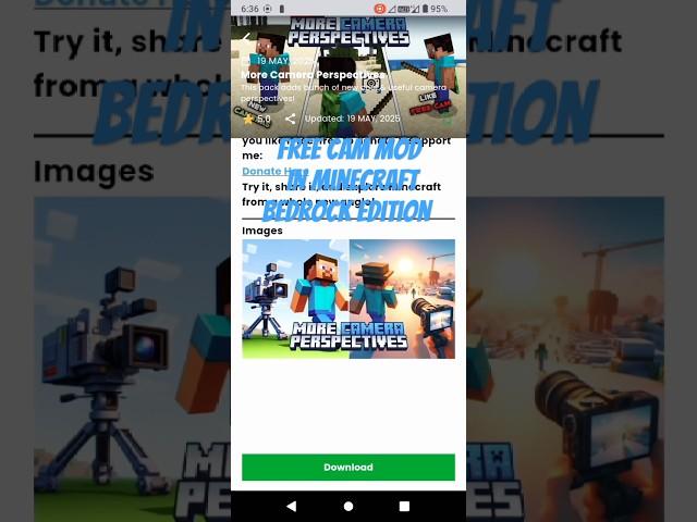this is the best addon for Minecraft bedrock️ edition️. free cam mod in minecraft. #shorts