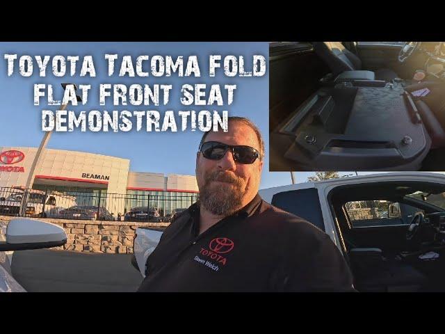 Toyota Tacoma fold Flat front seat use demonstration