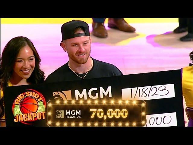 Lakers Fan hits a Half Court Shot for $70K 