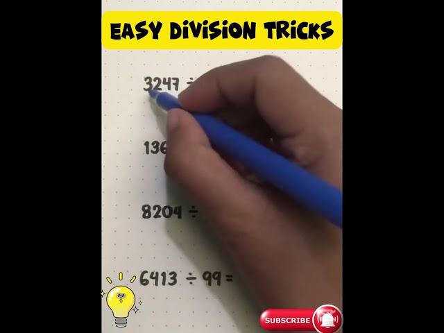 EASY DIVISION TRICKS 3.0 | mathematics | math tricks | IQ | shorts