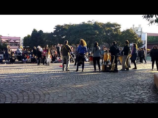 drum circle in Plaza Armenia in Palermo Viejo, Buenos Aires, Argentina