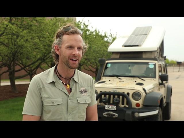 Adventurer Dan Grec and his Jeep® Wrangler visit FCA headquarters