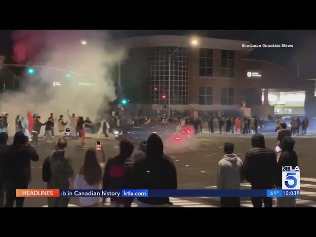 Two people injured during chaotic Anaheim street takeover