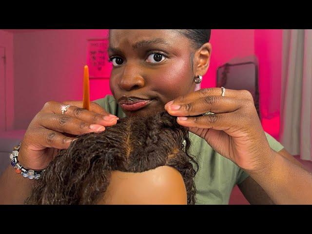 ASMR Nosey Girl Removes Your Braids & Massages Your Scalp ‍️ (inaudible whispers)