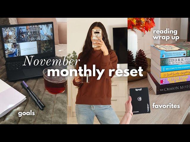 NOVEMBER MONTHLY RESET  new goals, reading wrap up, mood board & favorites