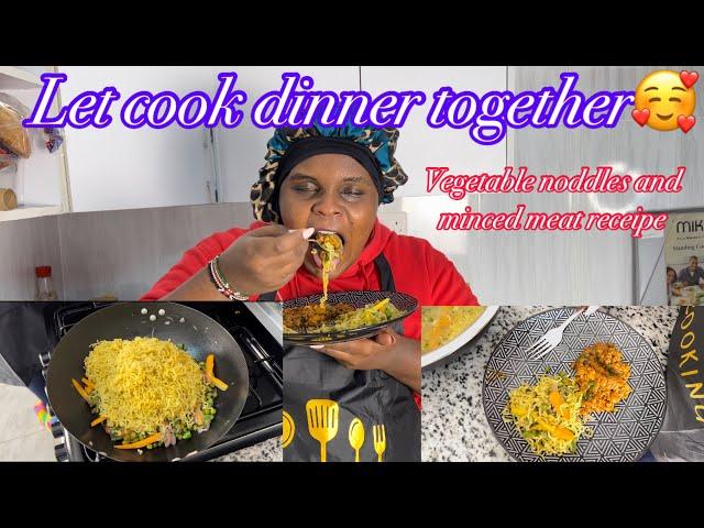 LETS COOK DINNER TOGETHER️//VEGETABLE NOODLES AND MINCED MEAT️//LIFE WITH OFFICIALKINUTHIA