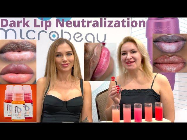 Dark lips neutralization. PMU tutorial