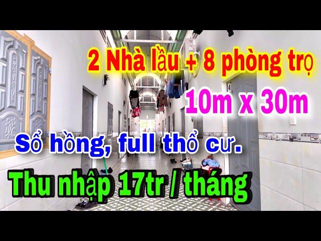 Bán nhà Bình Dương, ngay kcn, trường học (2 căn nhà lầu+8 phòng trọ) thu nhập đều 17 triệu/tháng.